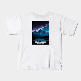 Night at Grand Teton Wyoming Kids T-Shirt